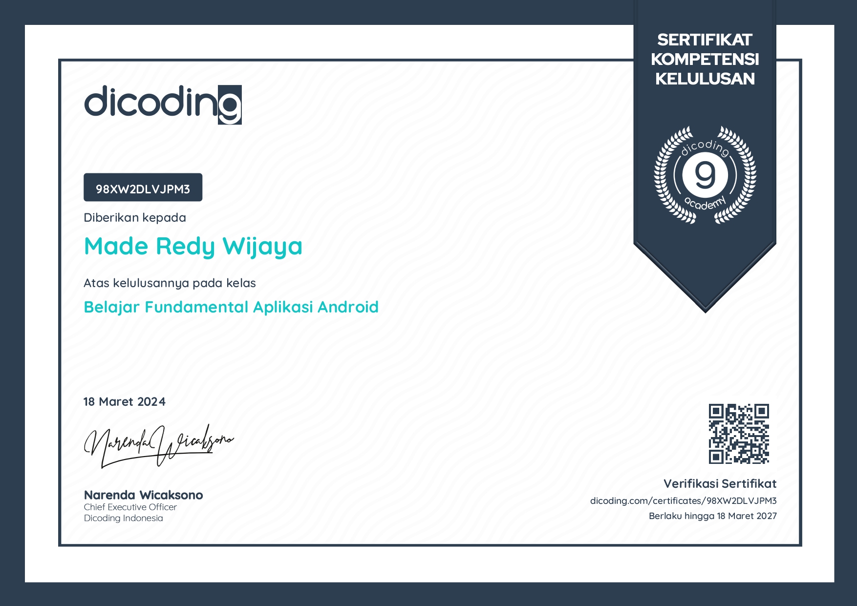 Certificate