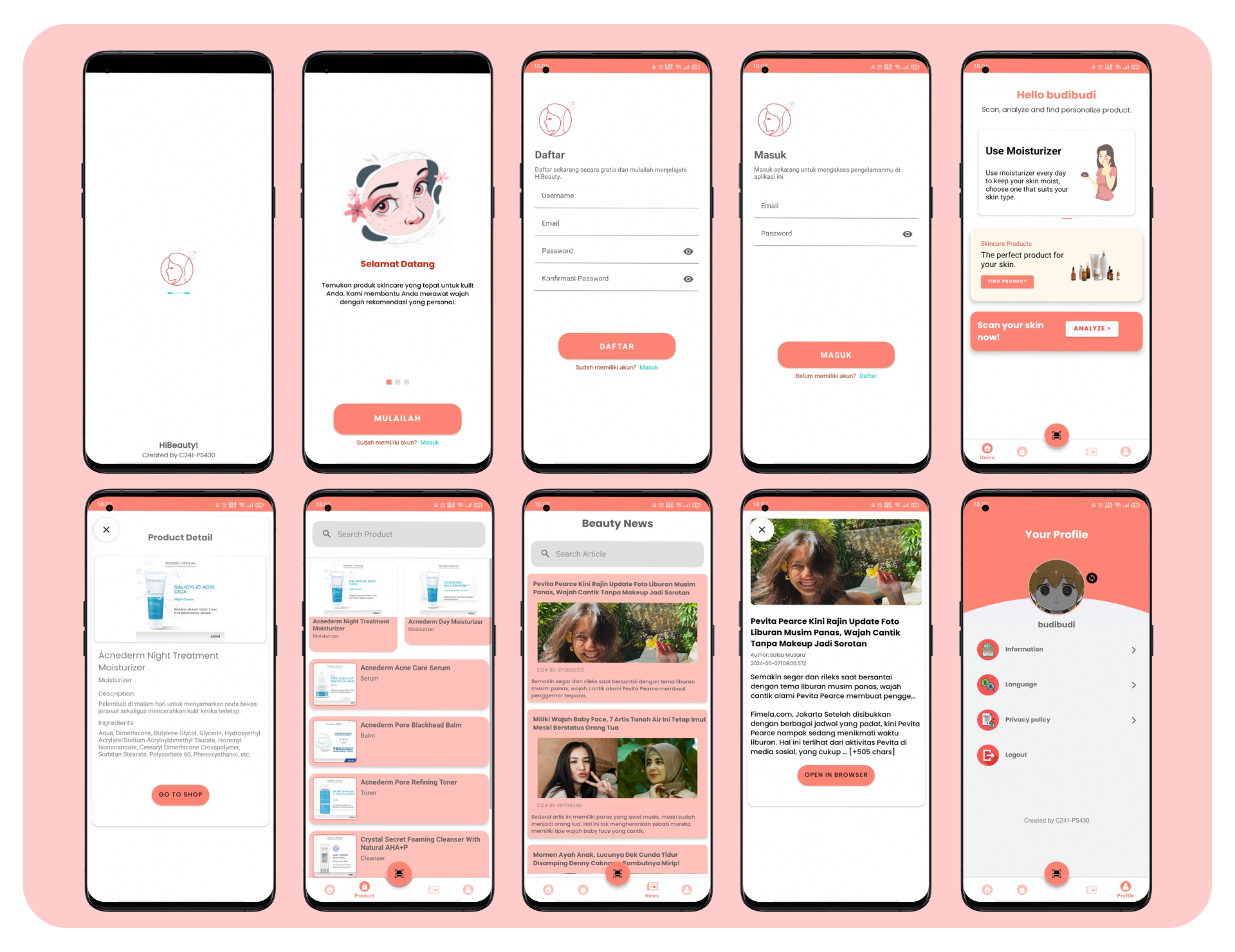 HiBeauty Android Application Project Screenshot